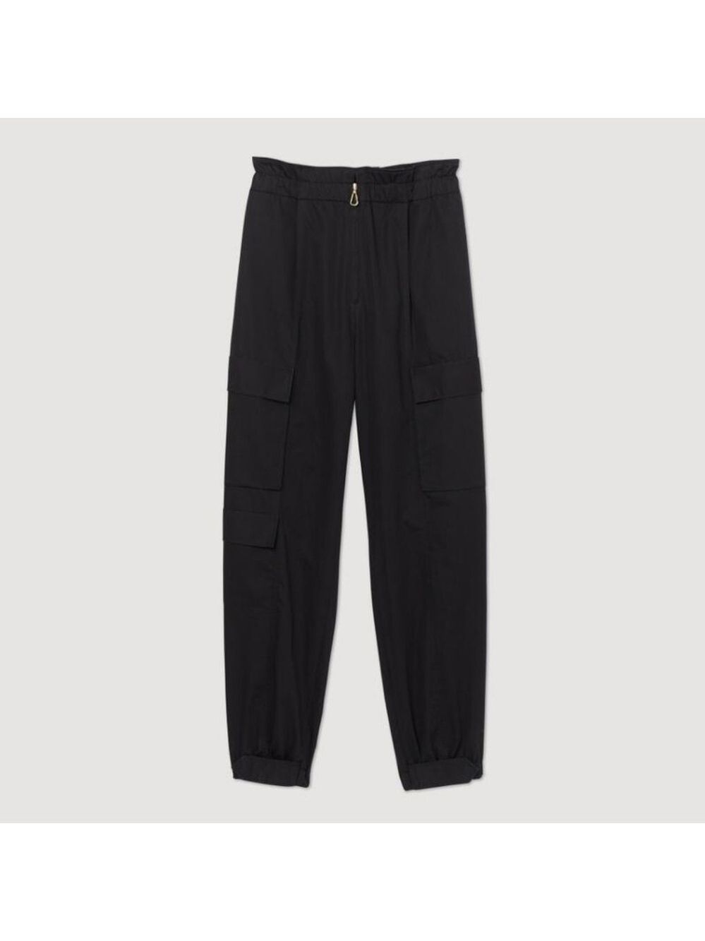 SANDRO Saffre Cotton Pants In Black